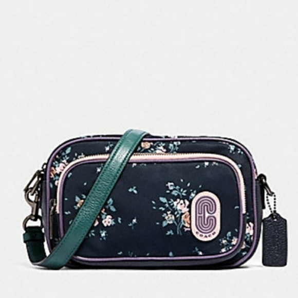Coach Handbags - 𝅺COACH Floral Print Nylon Court Crossbody Bag NWT